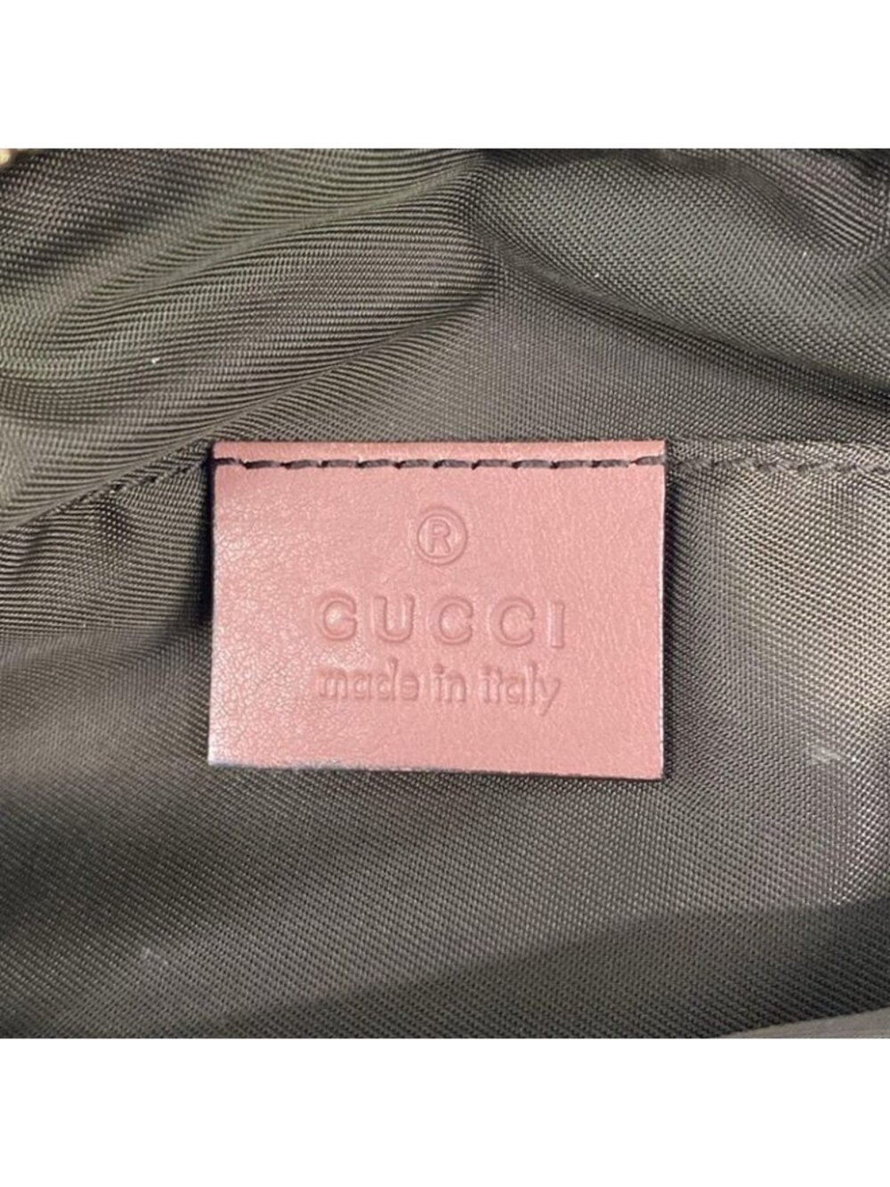 Gucci Pouch GG Pattern Bamboo Beige Pink Dark Brown Leather - Picture 5 of 7